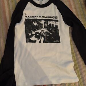 Brandy Melville Black and White Raglan Tee
